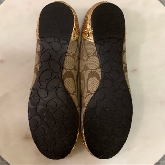 Coach Shoes | Coach Shine Flats with Gold Sequins 6B - Picture 4 of 4